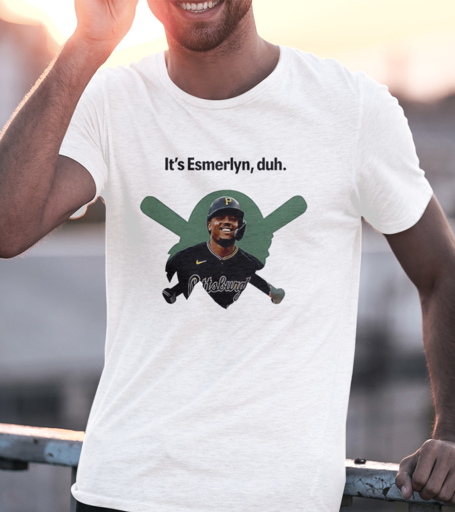 Esmerlyn Duh Pittsburgh Pirates Baseball Player With Crossed Bats T-Shirt