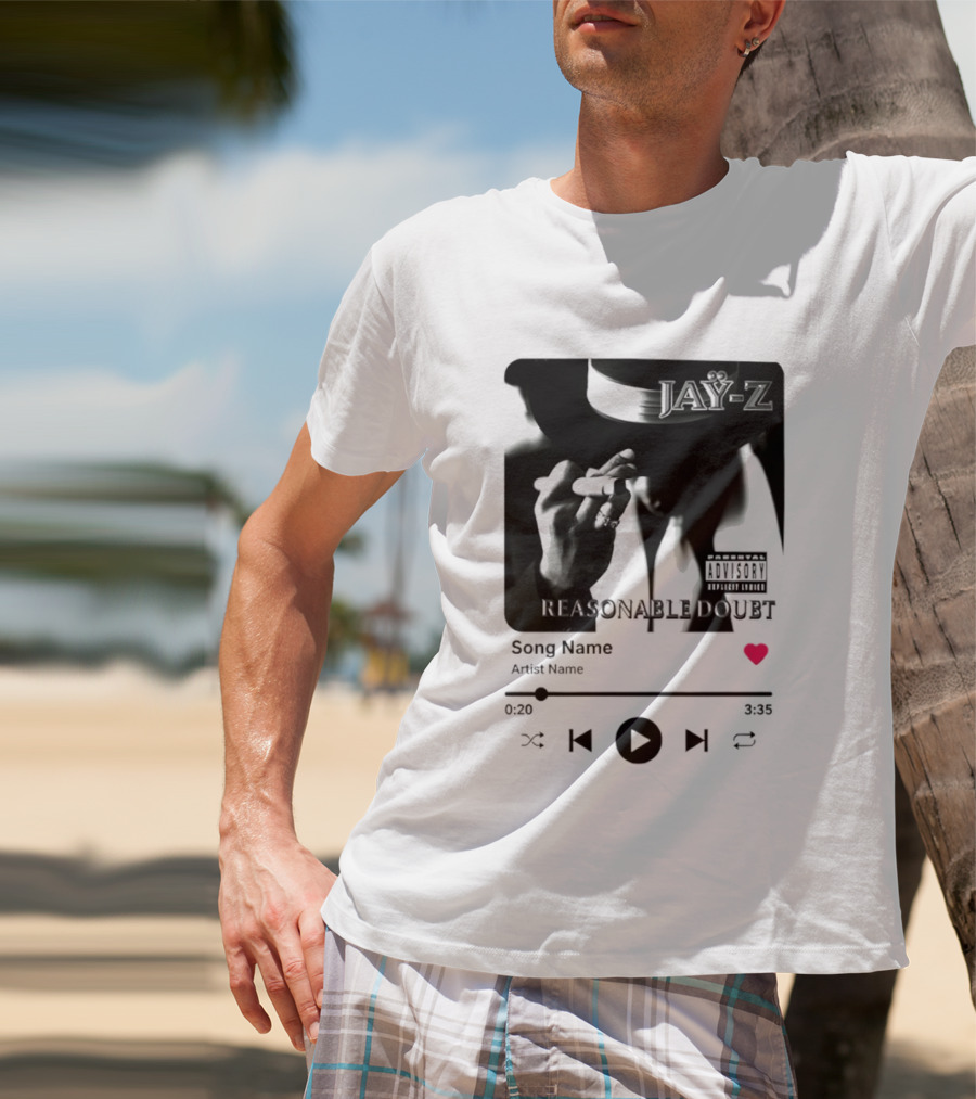 Jay Z Reasonable Doubt Song Name Artist Name Parental Advisory Explicit Content Iconic Album Cover T-Shirt