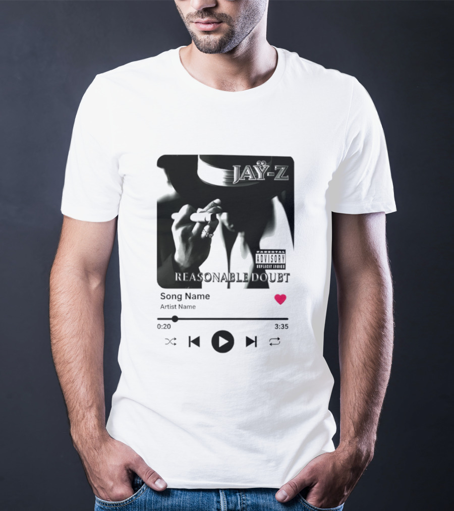 Jay Z Reasonable Doubt Song Name Artist Name Parental Advisory Explicit Content Iconic Album Cover T-Shirt