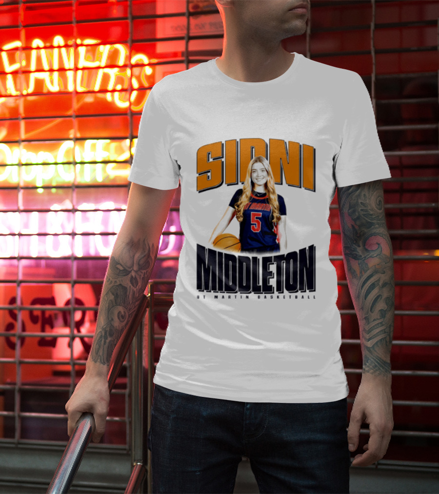 Sidni Middleton 5 UT Martin Skyhawks Basketball T-Shirt