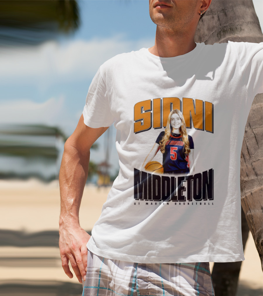 Sidni Middleton 5 UT Martin Skyhawks Basketball T-Shirt