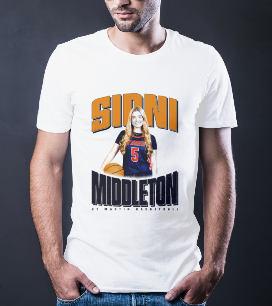 Sidni Middleton 5 UT Martin Skyhawks Basketball T-Shirt