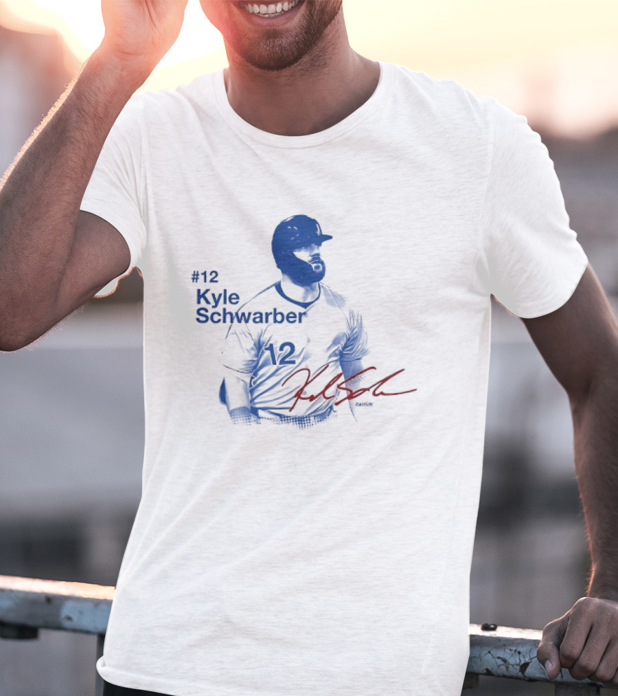 #12 Kyle Schwarber Baseball Player Slash Signature T-Shirt