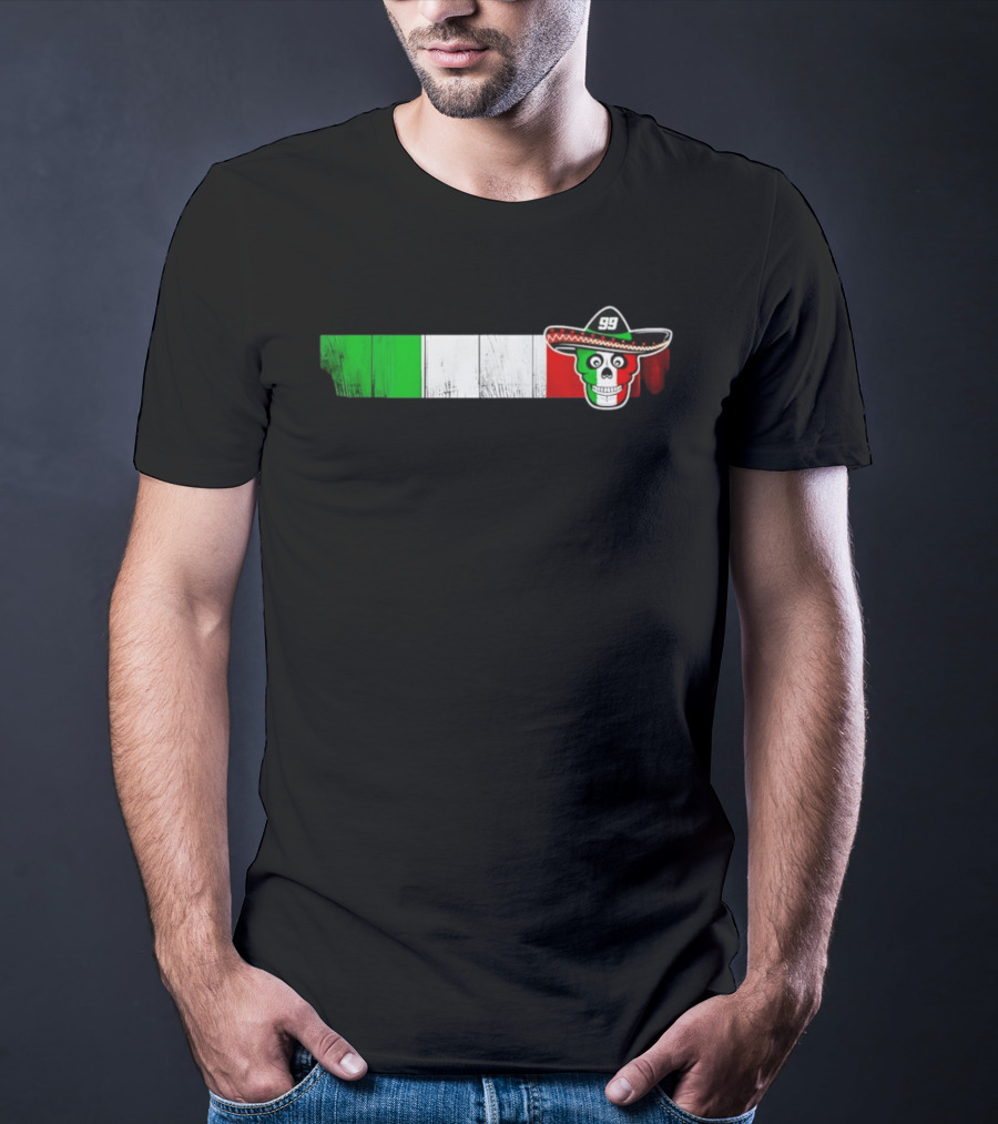 Daniel Suarez 99 Skull Sombrero Mexican Flag T-Shirt