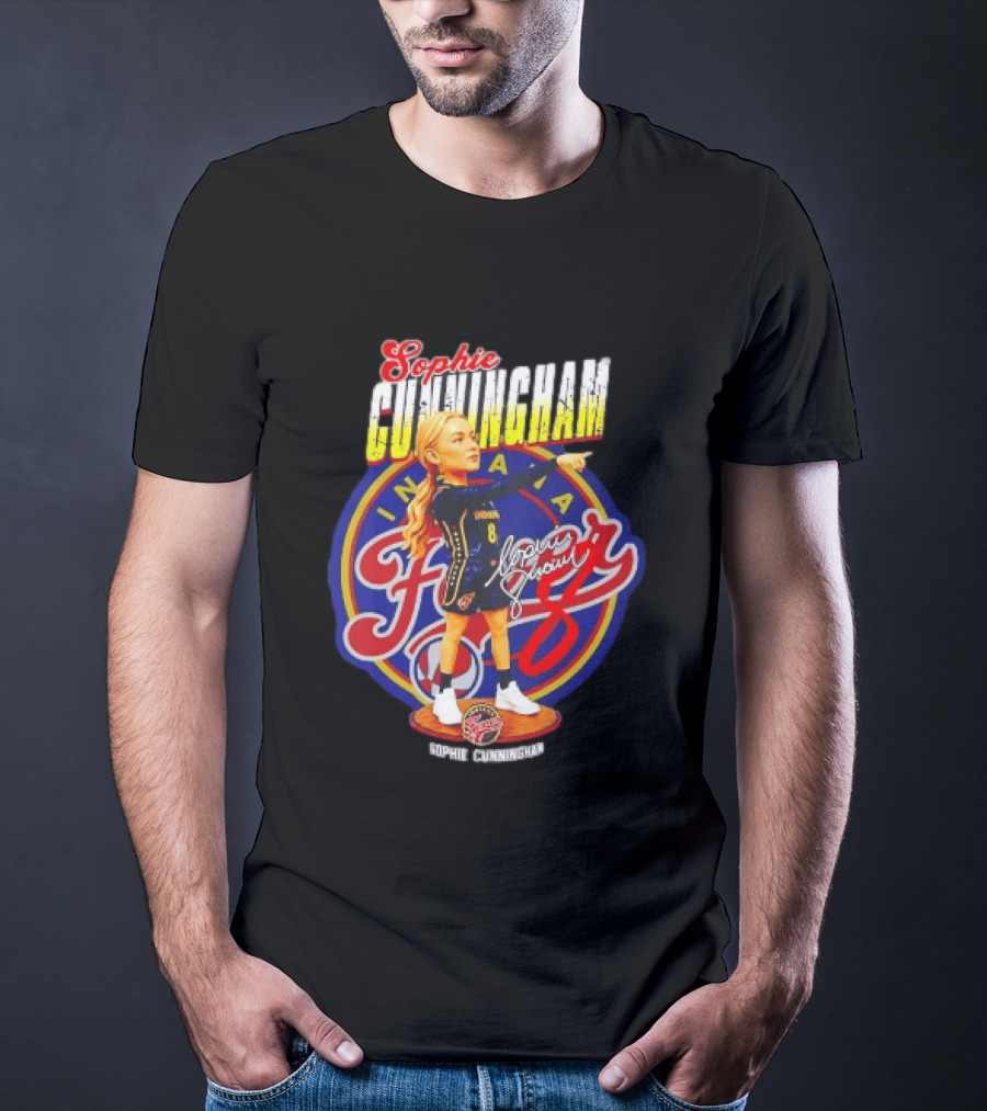 Sophie Cunningham Bobblehead Indiana Fever Pointing Signature T-Shirt