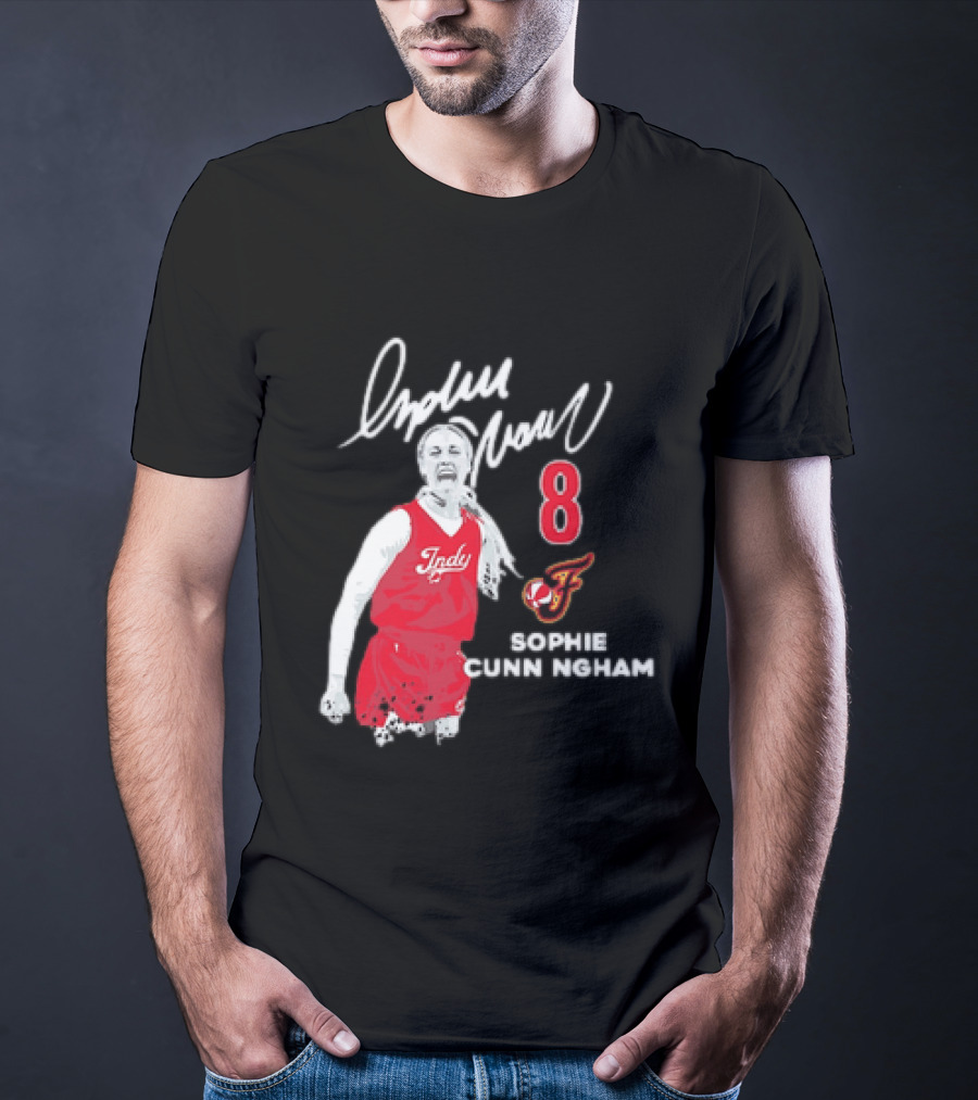 Sophie Cunningham Indiana Fever Indy Basketball 8 Distressed Player T-Shirt
