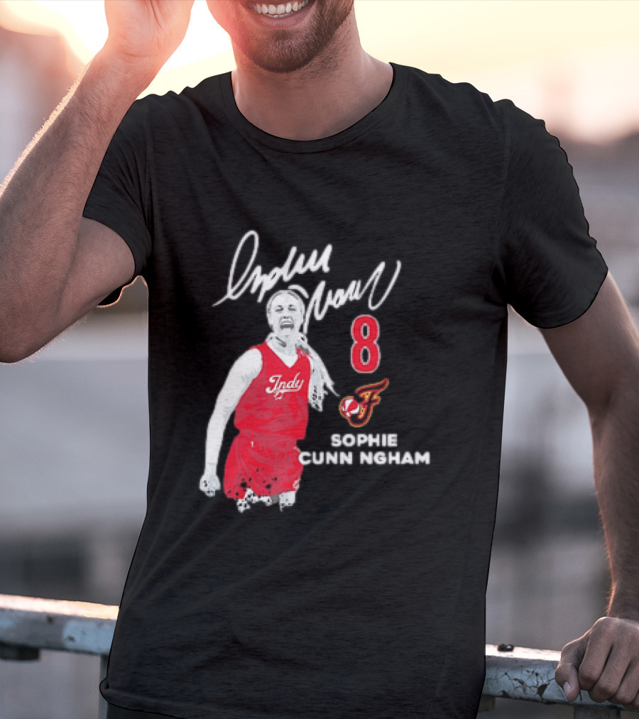 Sophie Cunningham Indiana Fever Indy Basketball 8 Distressed Player T-Shirt