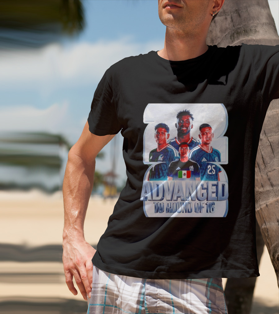 Advanced To Round Of 16 Mexico National Football Team 25 T-Shirt