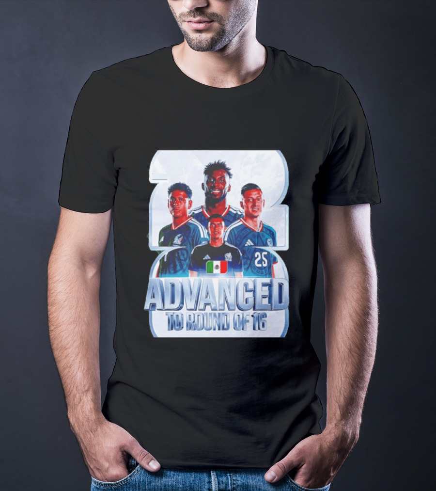 Advanced To Round Of 16 Mexico National Football Team 25 T-Shirt