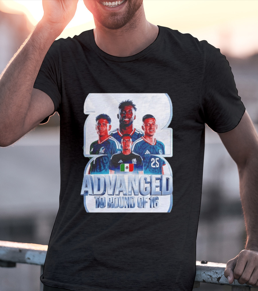 Advanced To Round Of 16 Mexico National Football Team 25 T-Shirt