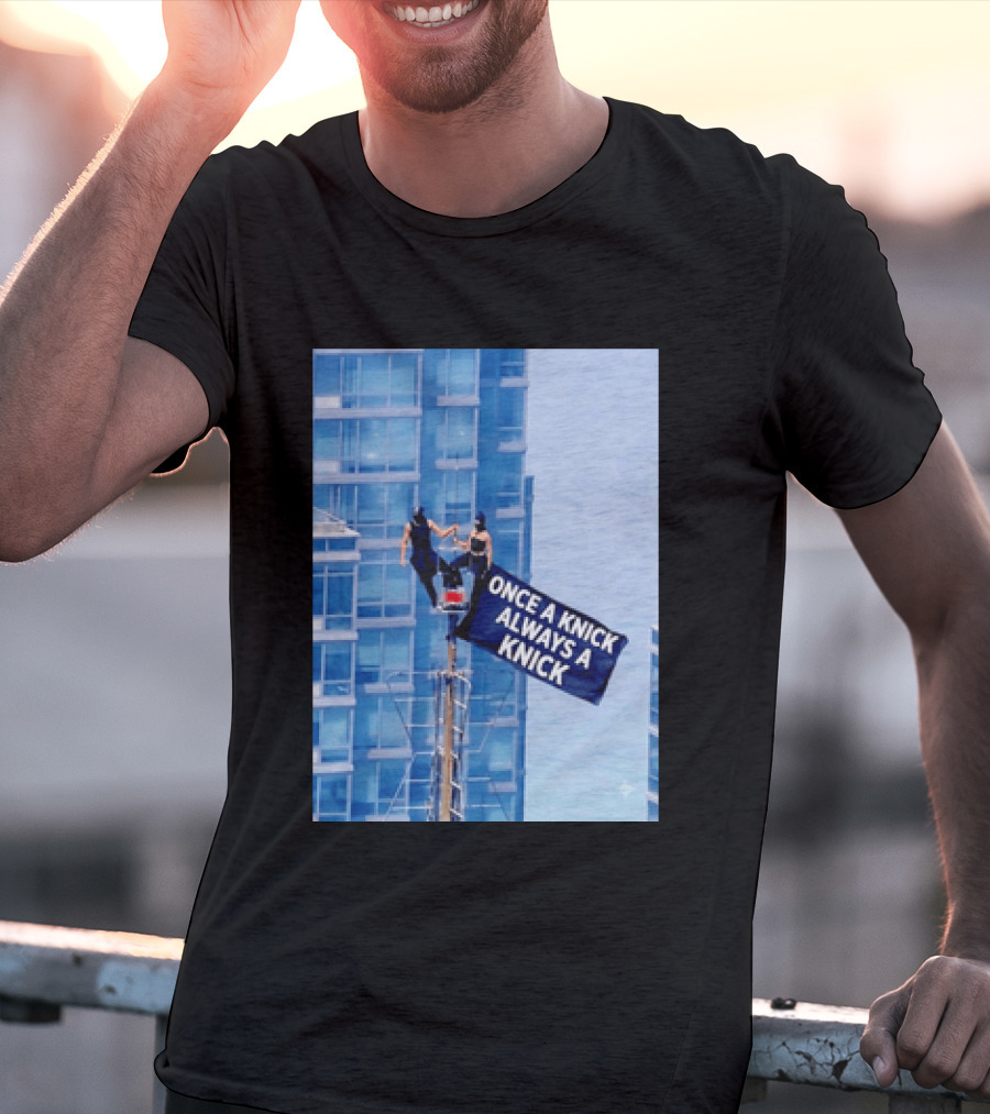 New York Knicks Once A Knick Always A Knick Flag Empire State Building NYC T-Shirt