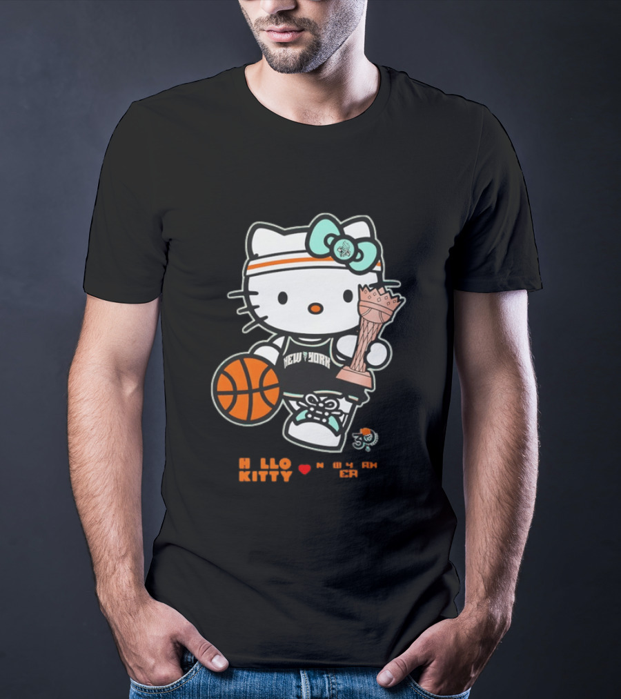 Hello Kitty New York Liberty 2026 WNBA Commissioner's Cup Basketball 30th Anniversary T-Shirt