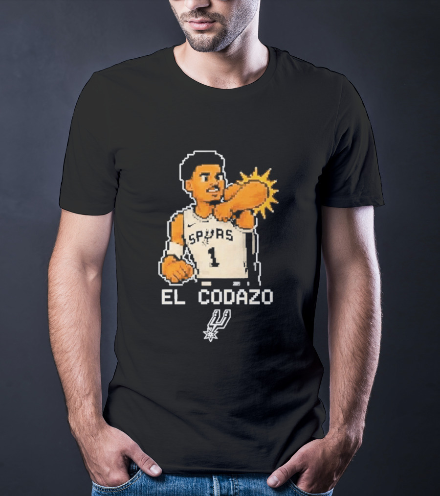 Victor Wembanyama Spurs El Codazo Pixel T-Shirt