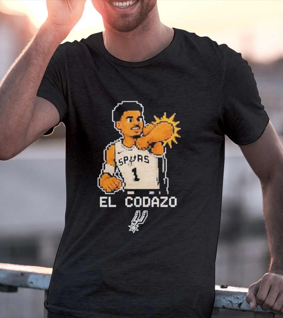 Victor Wembanyama Spurs El Codazo Pixel T-Shirt