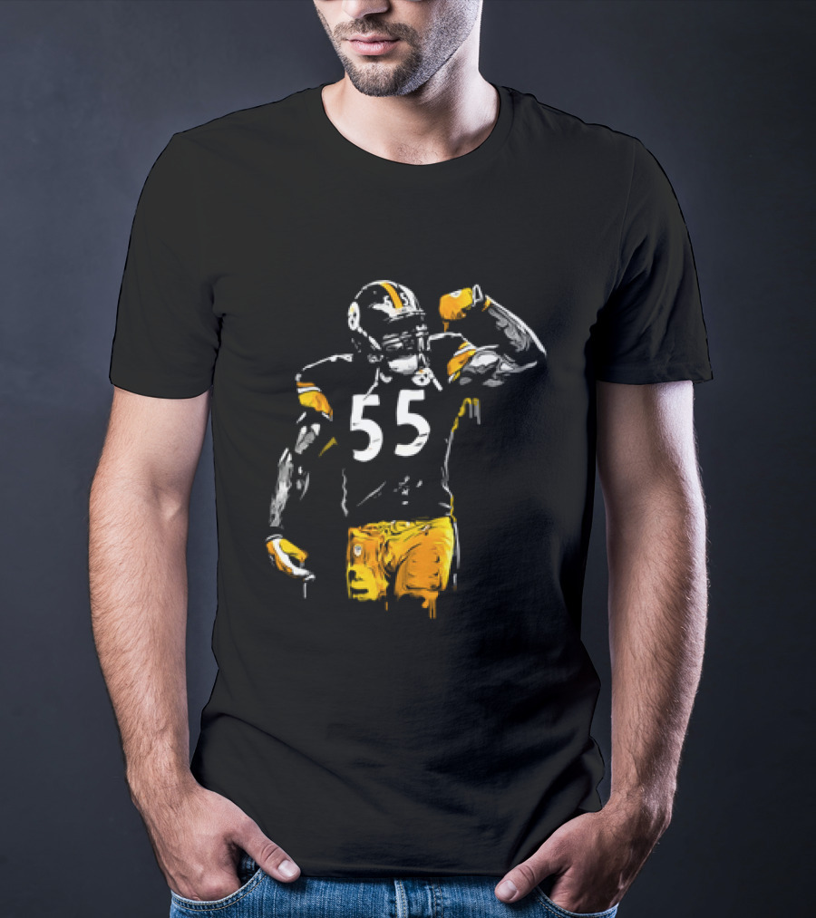 Pittsburgh Steelers Number 55 Football Player Drip T-Shirt