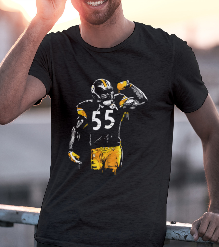 Pittsburgh Steelers Number 55 Football Player Drip T-Shirt