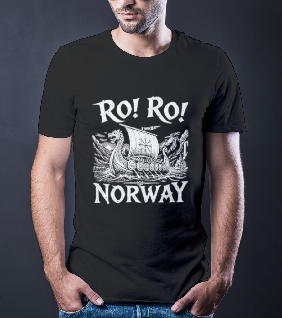 Ro Ro Norway Viking Longship Illustration Nordic Adventure T-Shirt
