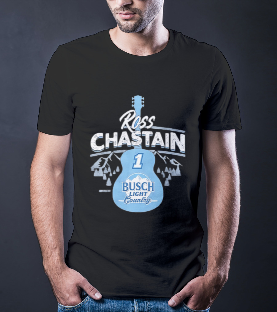 Ross Chastain No 1 Busch Light Country Guitar T-Shirt