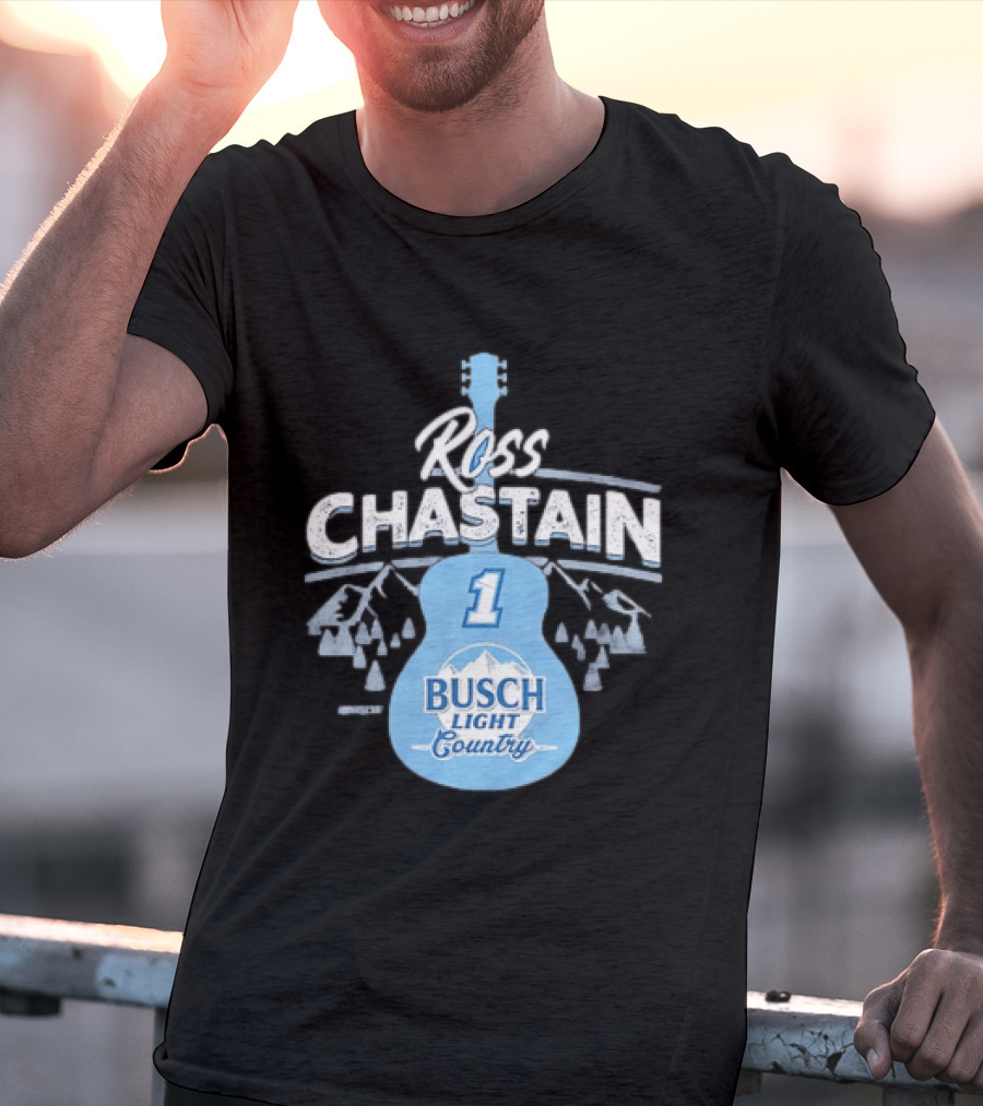 Ross Chastain No 1 Busch Light Country Guitar T-Shirt