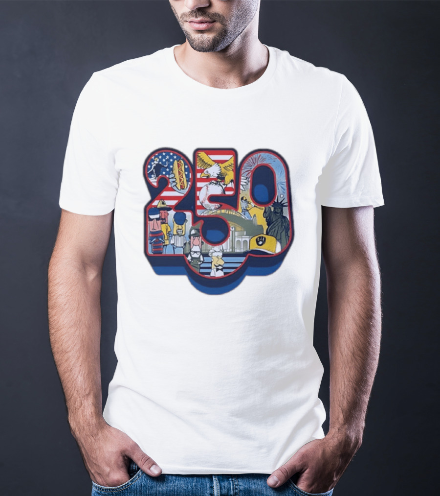 250th Anniversary Of America 2026 Patriotic Eagle Liberty Fireworks Baseball Celebration T-Shirt