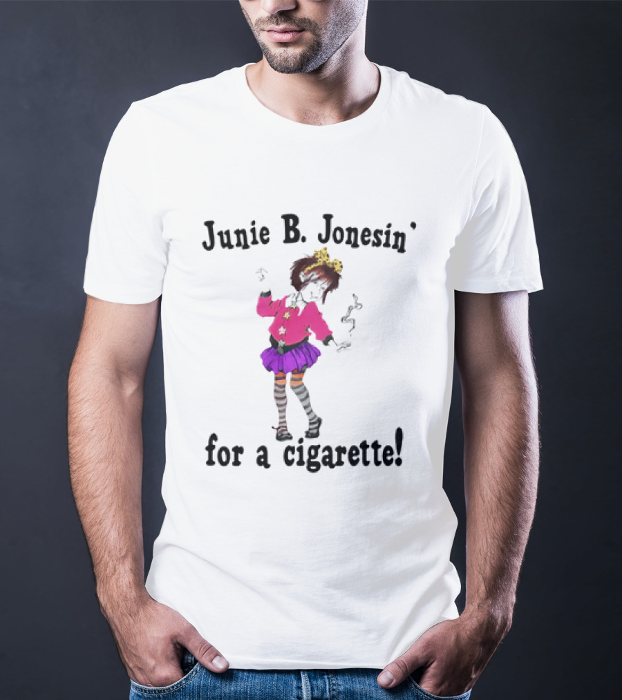 Junie B Jonesin For A Cigarette Vintage Cartoon Style Character With Bow And Tutu T-Shirt