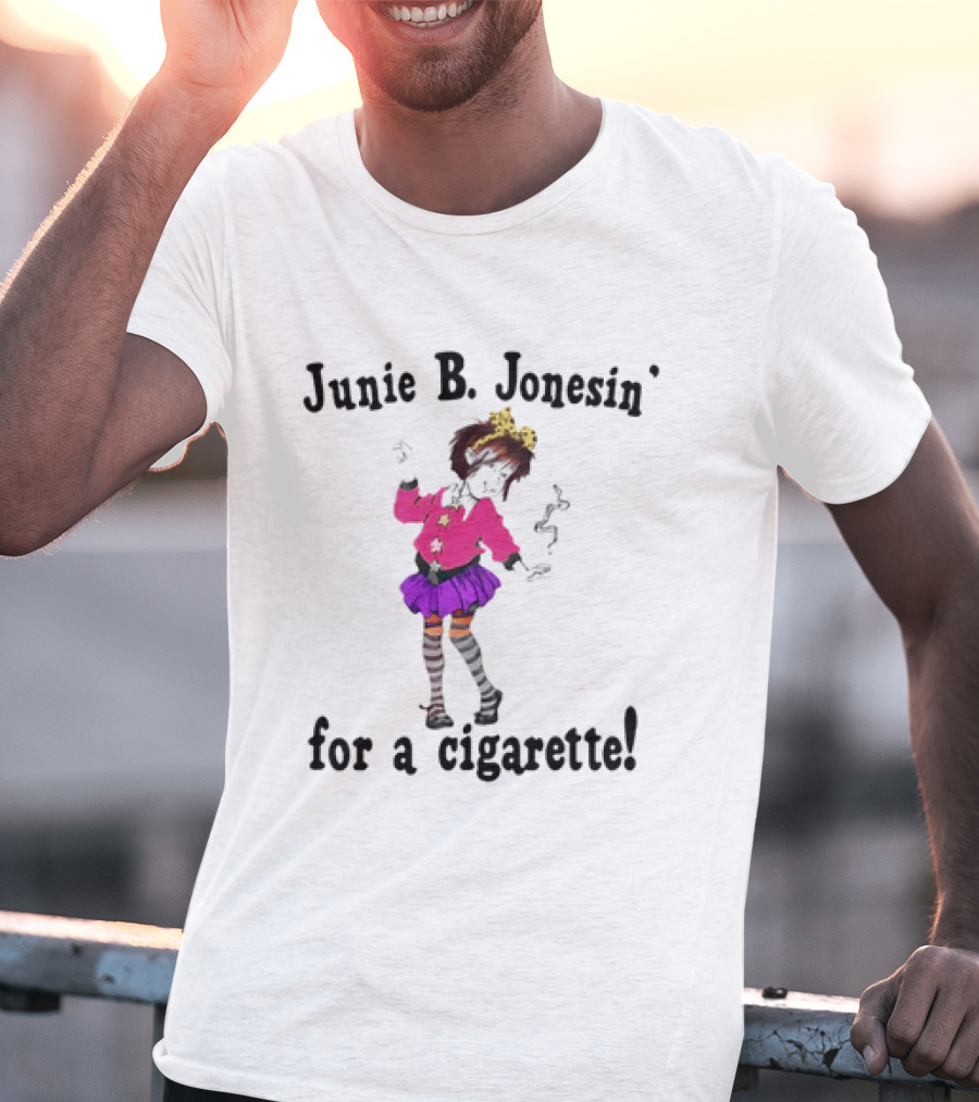 Junie B Jonesin For A Cigarette Vintage Cartoon Style Character With Bow And Tutu T-Shirt