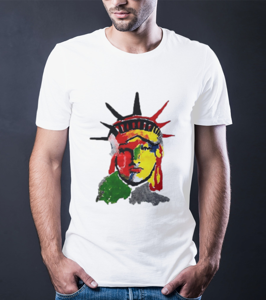 Liberty Pop Statue Of Liberty Paint Splatter T-Shirt