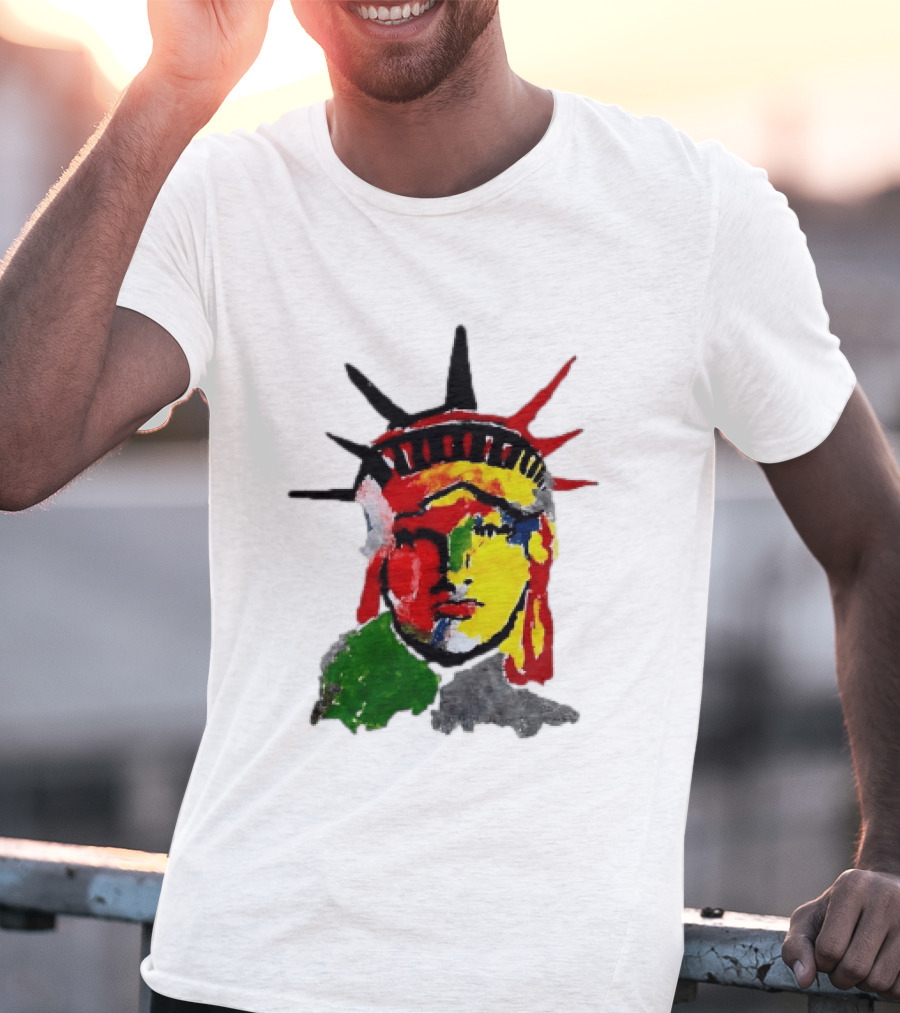 Liberty Pop Statue Of Liberty Paint Splatter T-Shirt