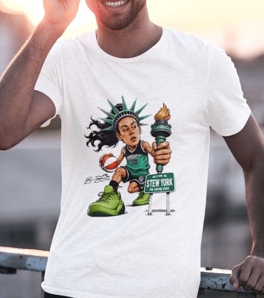 New York Liberty Breanna Stewart Stew York Torch Statue Basketball T-Shirt