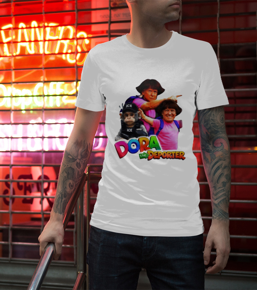 Dora The Deporter ICE Parody Cartoon T-Shirt