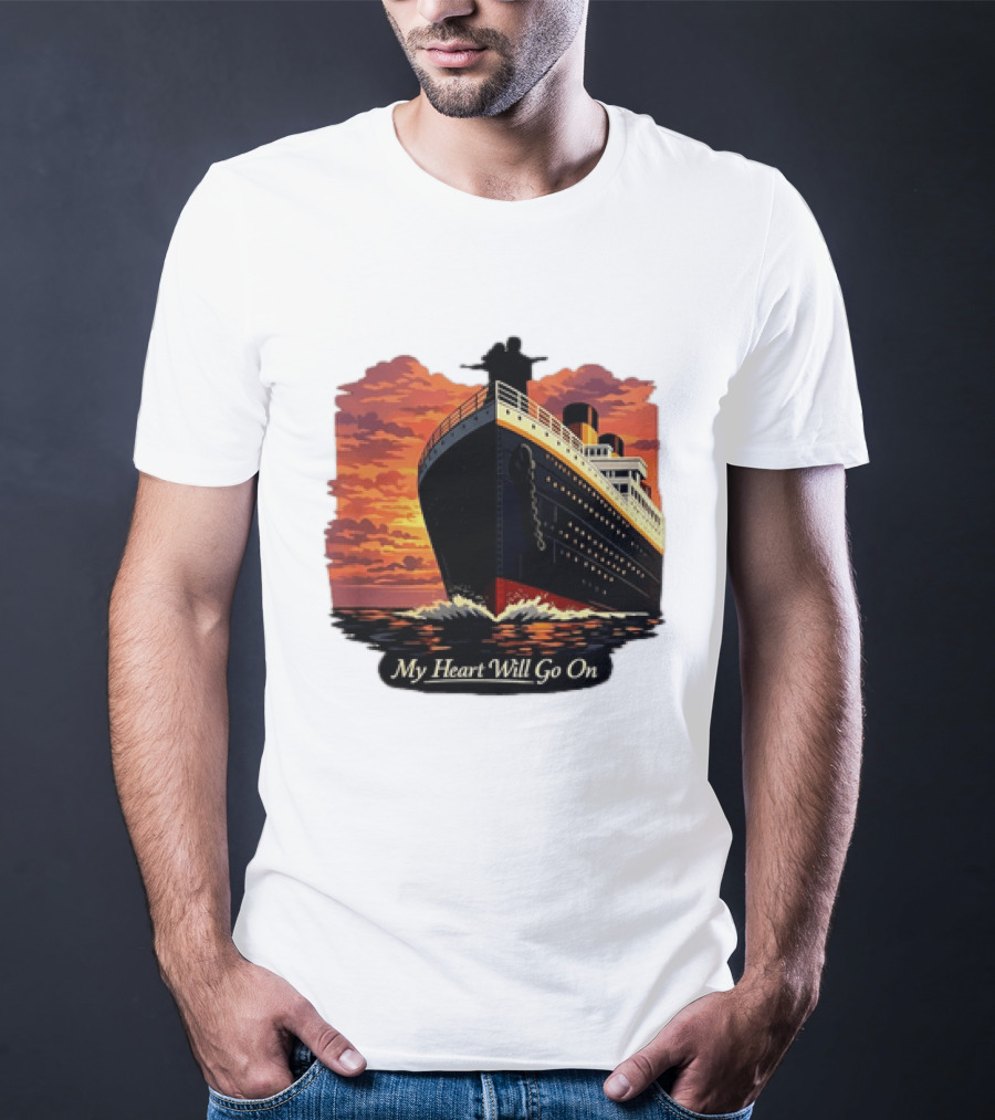 Titanic Sunset Scene My Heart Will Go On Jack And Rose T-Shirt