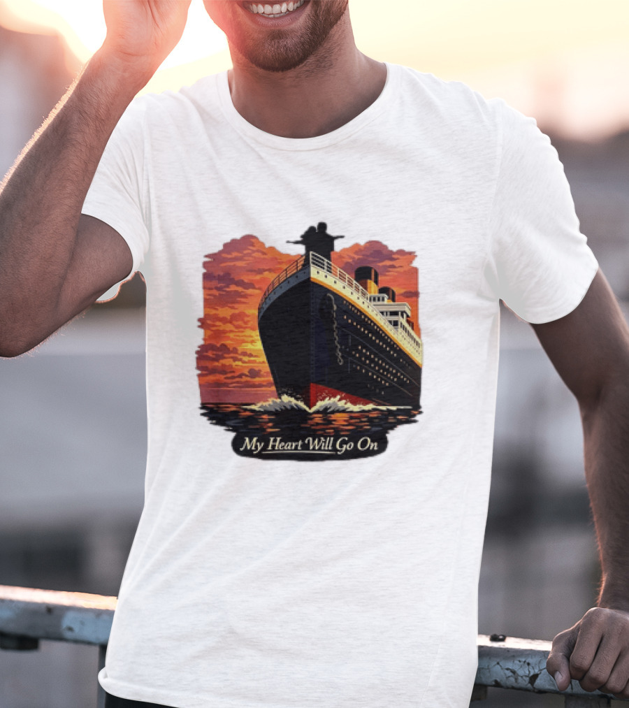 Titanic Sunset Scene My Heart Will Go On Jack And Rose T-Shirt