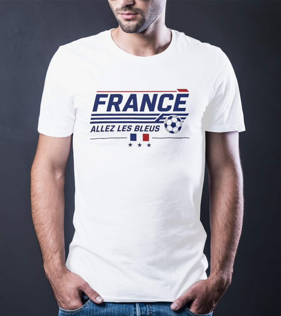 France Allez Les Bleus Football Soccer Team Spirit Fan Gear T-Shirt