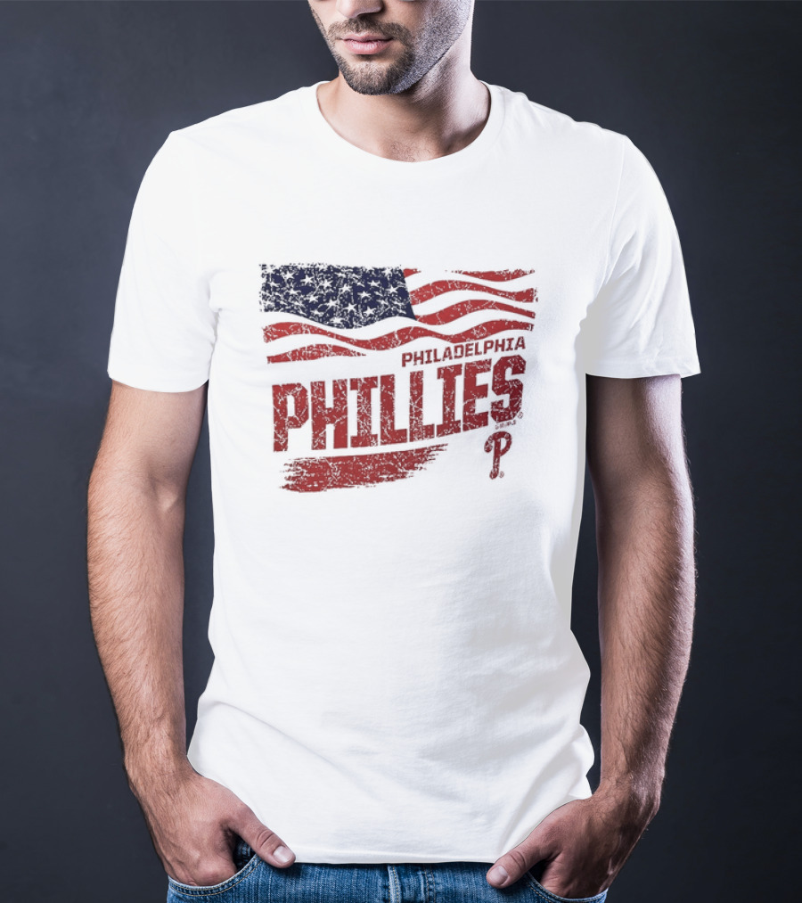 Philadelphia Phillies Waving American Flag 2026 MLB All Star Game T-Shirt