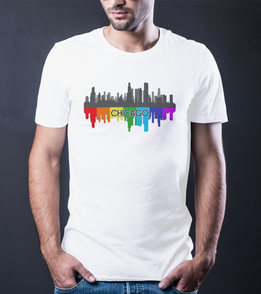 Chicago Skyline Rainbow Pride City T-Shirt