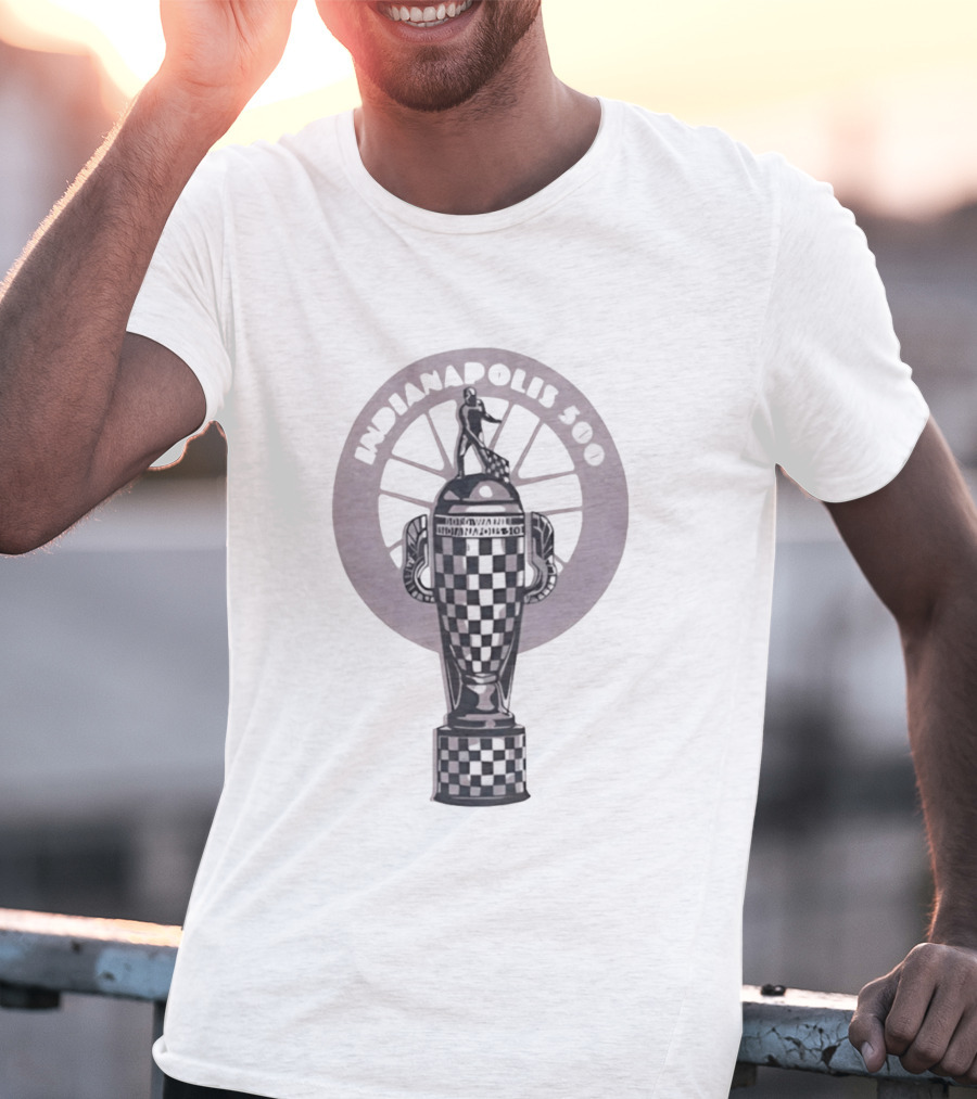 Indianapolis 500 Borg Warner Trophy Checkered Cup T-Shirt