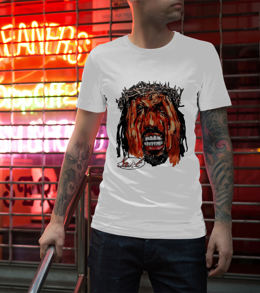 Saint Jesus Crown Of Thorns Diamond Grillz T-Shirt