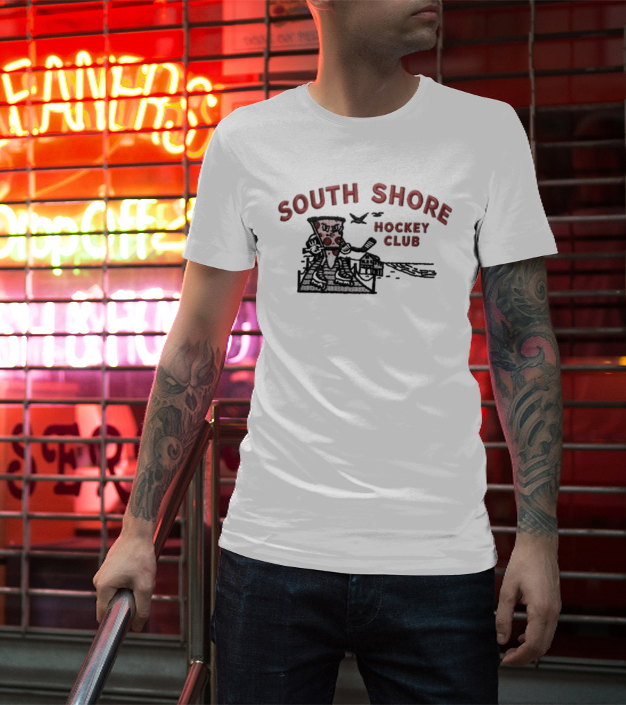 South Shore Hockey Club Pizza Themed Hockey Player T-Shirt