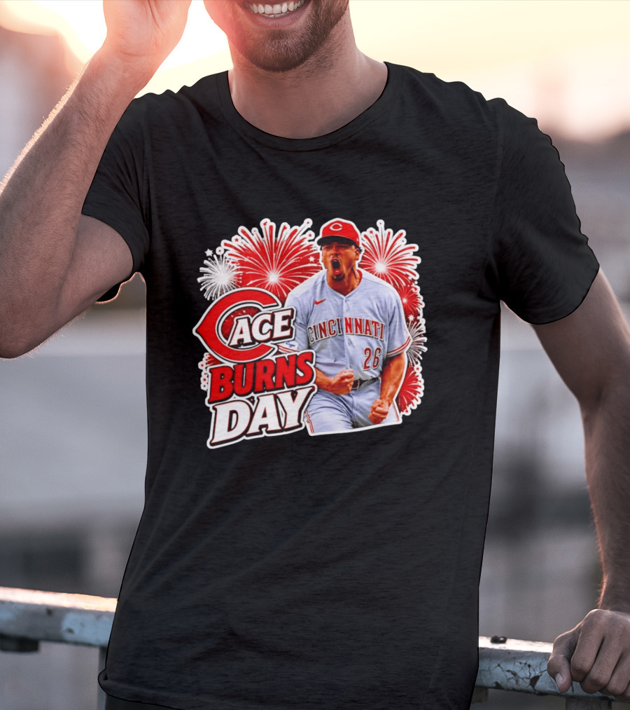 Cincinnati Reds Ace Burns Day Celebration With Fireworks T-Shirt