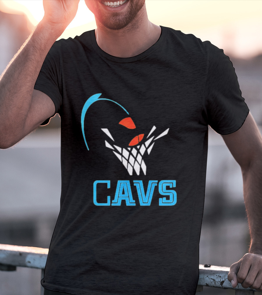CAVS Cleveland Cavaliers Basketball Net Slam Dunk T-Shirt