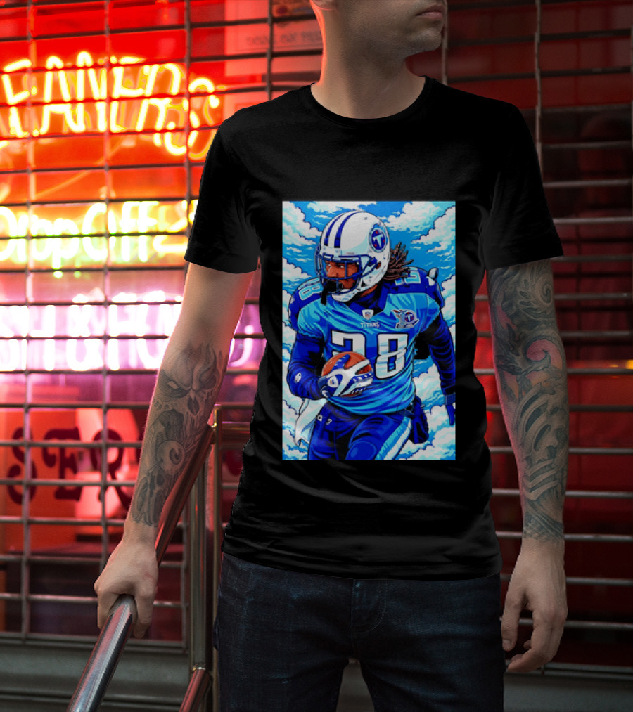 Chris Johnson 28 Tennessee Titans Running Back Football T-Shirt