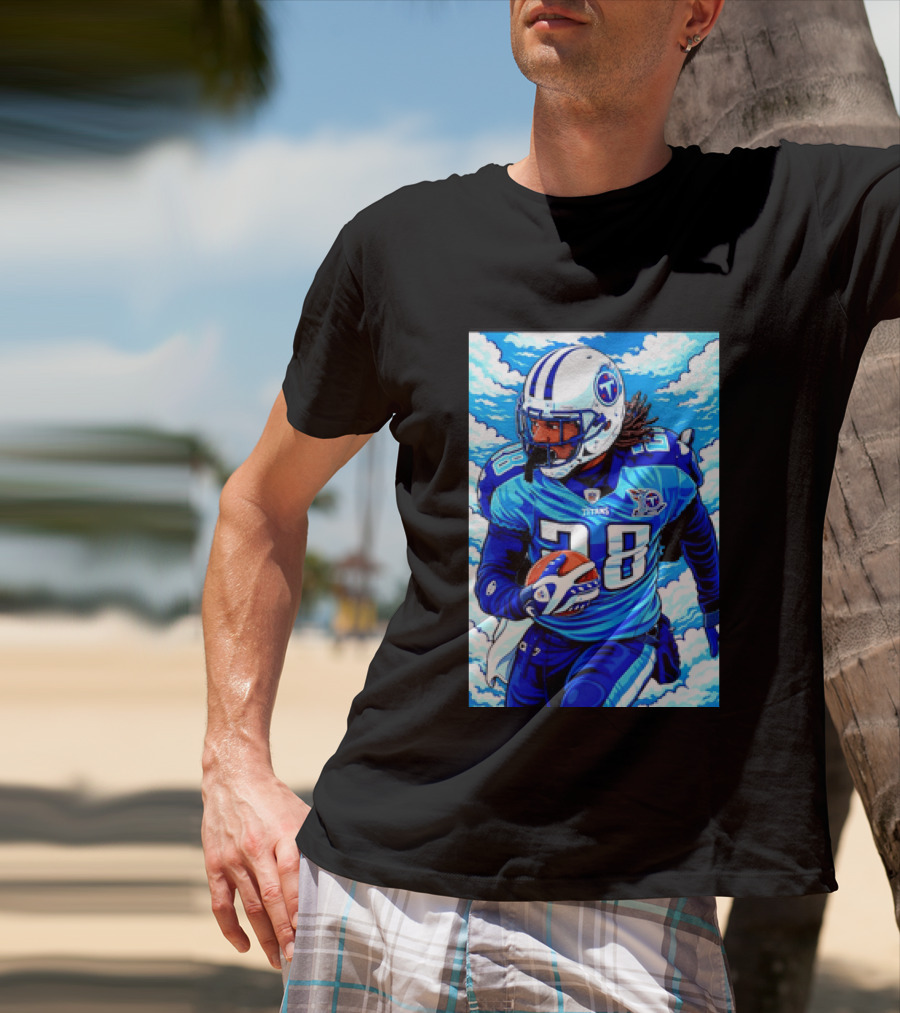 Chris Johnson 28 Tennessee Titans Running Back Football T-Shirt
