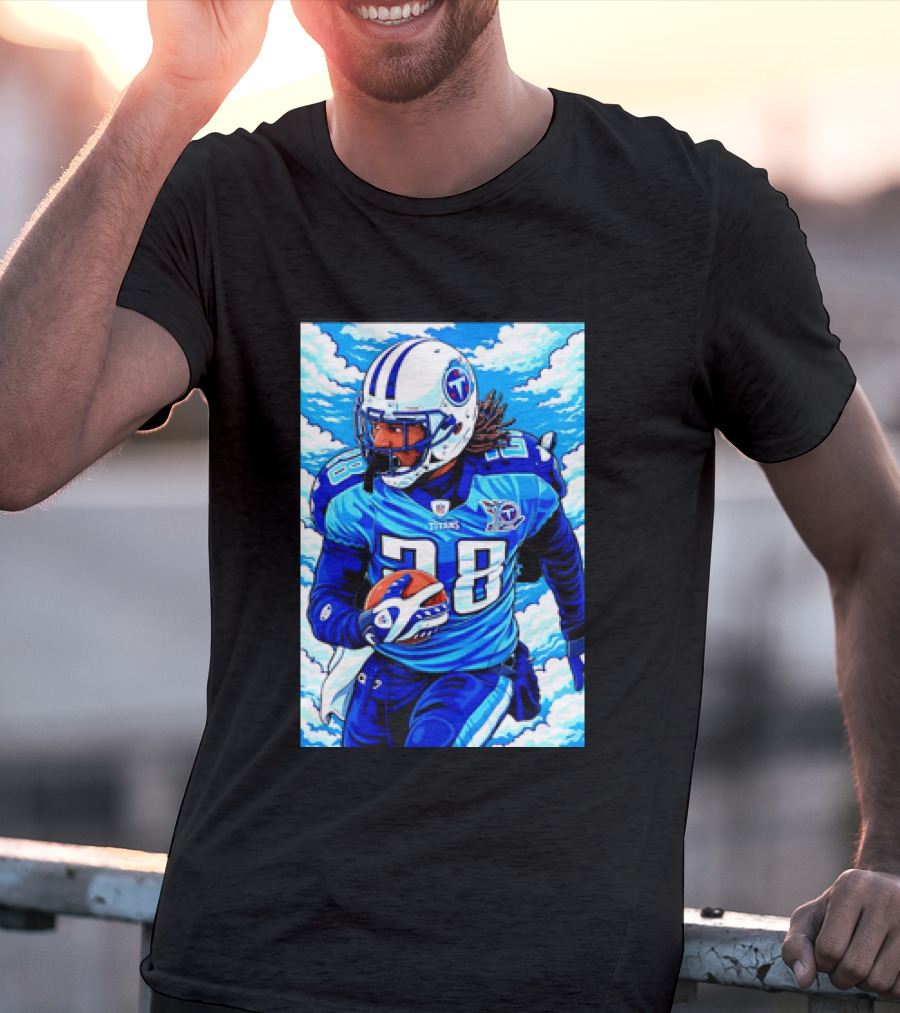 Chris Johnson 28 Tennessee Titans Running Back Football T-Shirt