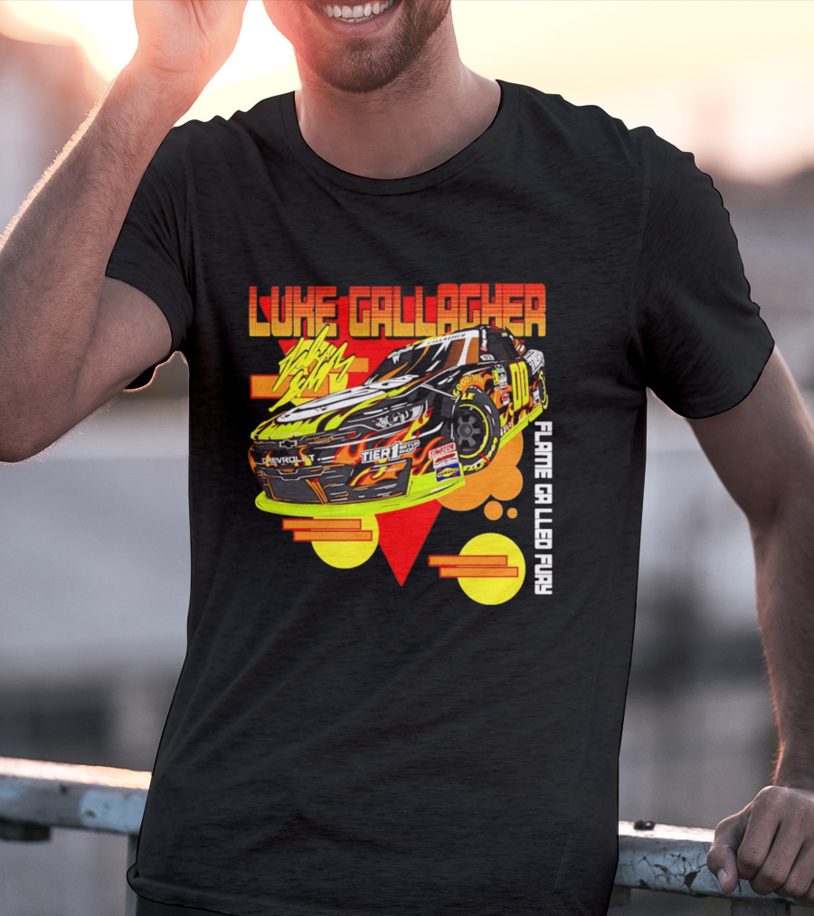 Luke Gallagher Flame Grilled Fury Tier 1 Racing 00 Car T-Shirt