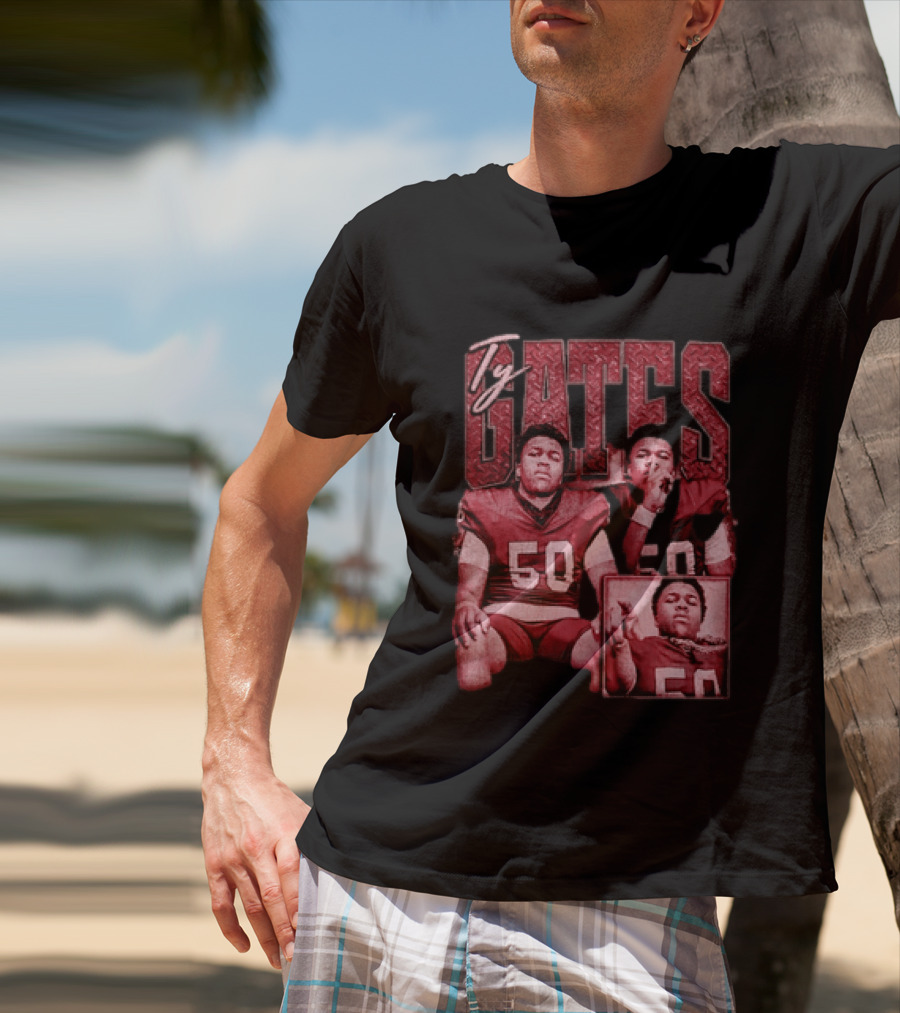 Ty Gates Football Player Sports Athlete Number 50 T-Shirt