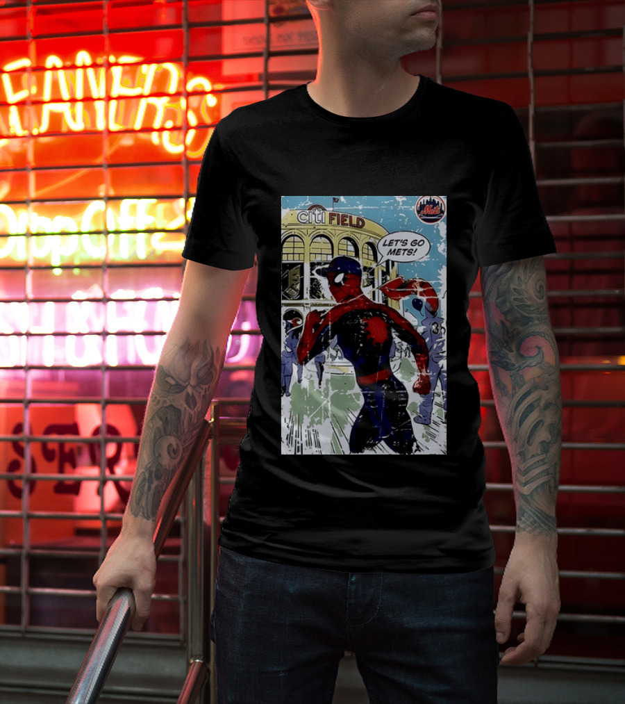 Citi Field New York Mets Spider Man Let's Go Mets 2026 T-Shirt