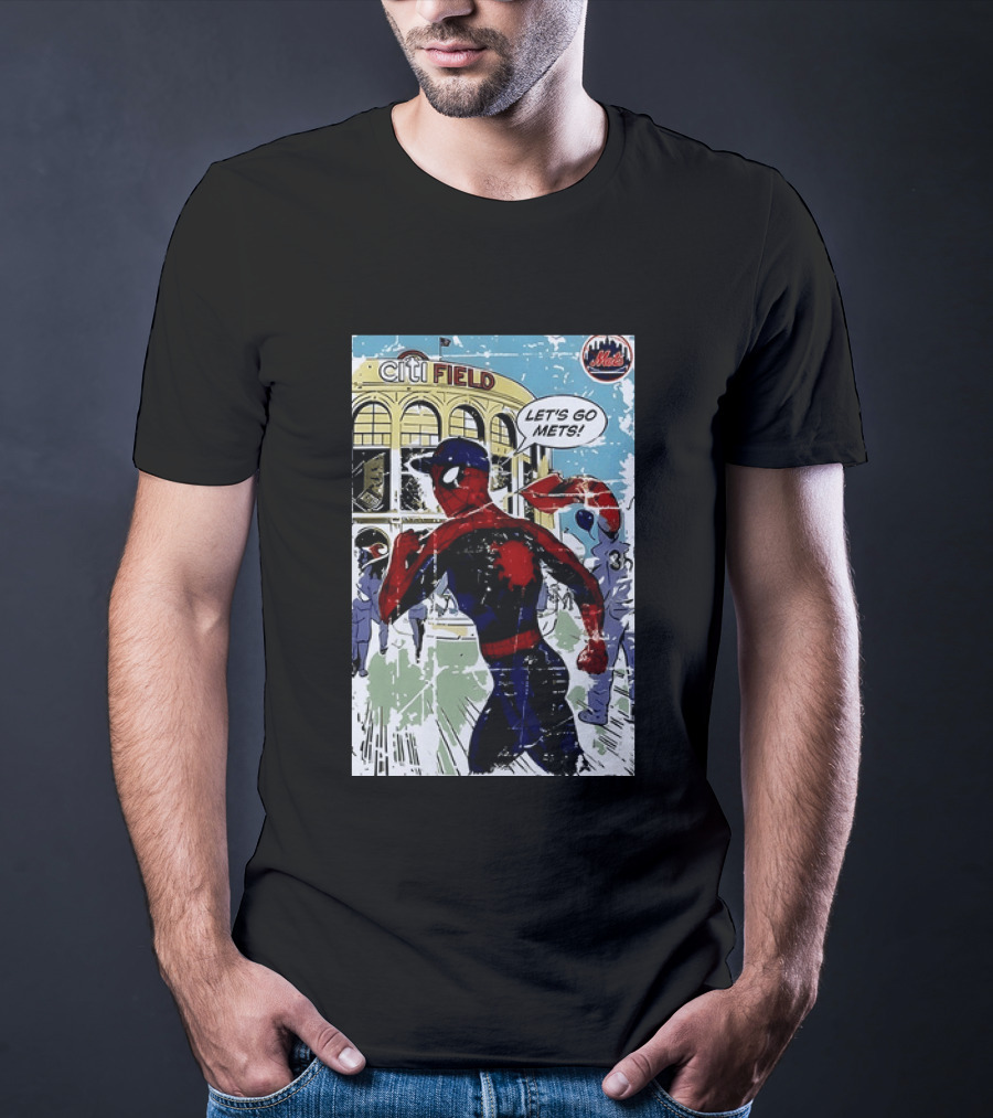 Citi Field New York Mets Spider Man Let's Go Mets 2026 T-Shirt