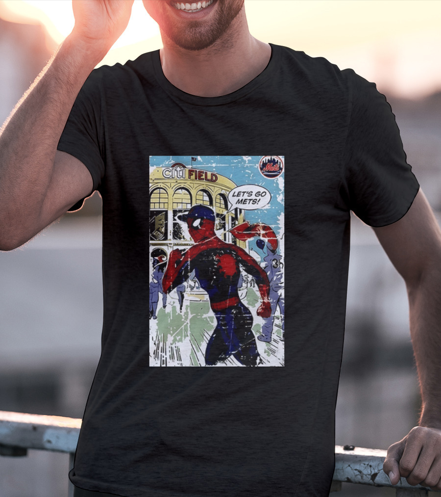 Citi Field New York Mets Spider Man Let's Go Mets 2026 T-Shirt