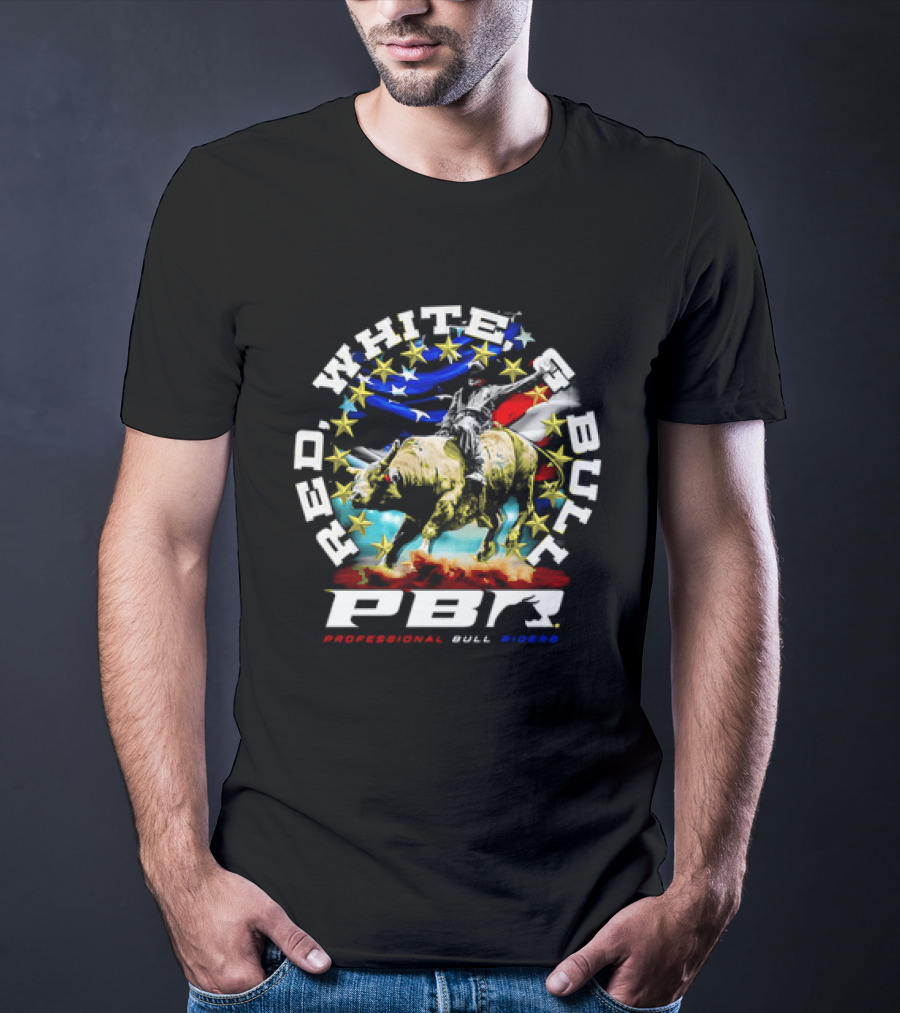 PBR Professional Bull Riders Red White And Bull Stars And Stripes T-Shirt