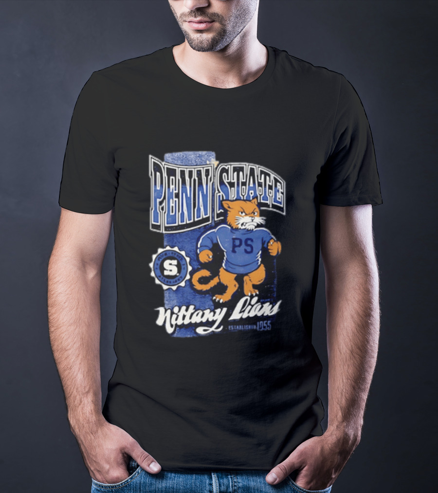Penn State Nittany Lions PS Mascot Retro 1955 Established T-Shirt